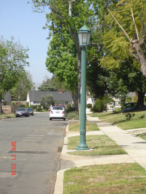 Layton Vista Area residential vintage street light close up